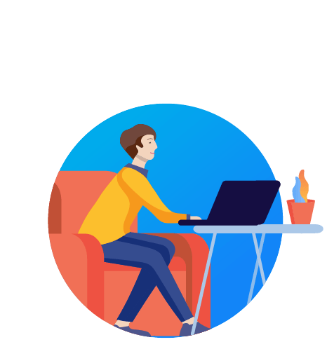 An illustration of a teacher using a laptop