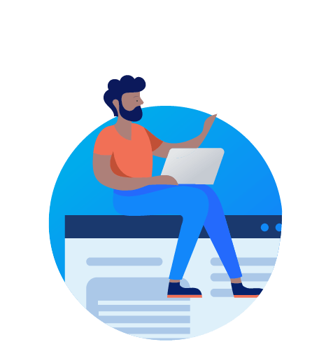 illustration of a man on a laptop